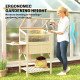 Raised Garden Bed Planter with Cold Frame, Wooden Elevated Planter Box with Folding Side Table and Shelf, Natural Wood