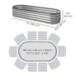 Galvanized Raised Garden Bed, 6 x 2 x 1 Modular Metal Garden Beds with Rubber Strip Edging, Heavy-Duty Outdoor Planter Box for Vegetables, Flowers and Herbs, Silver