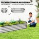 Galvanized Raised Garden Bed, 6 x 2 x 1 Modular Metal Garden Beds with Rubber Strip Edging, Heavy-Duty Outdoor Planter Box for Vegetables, Flowers and Herbs, Silver
