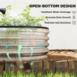 Galvanized Raised Garden Bed, 6 x 2 x 1 Modular Metal Garden Beds with Rubber Strip Edging, Heavy-Duty Outdoor Planter Box for Vegetables, Flowers and Herbs, Silver