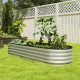 Galvanized Raised Garden Bed, 6 x 2 x 1 Modular Metal Garden Beds with Rubber Strip Edging, Heavy-Duty Outdoor Planter Box for Vegetables, Flowers and Herbs, Silver