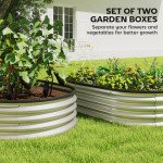 2Pcs Galvanized Raised Garden Bed, 4 x 3 x 1 ft Modular Metal Garden Beds with Rubber Strip Edging, Silver