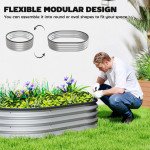 2Pcs Galvanized Raised Garden Bed, 4 x 3 x 1 ft Modular Metal Garden Beds with Rubber Strip Edging, Silver