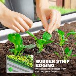 2Pcs Galvanized Raised Garden Bed, 4 x 3 x 1 ft Modular Metal Garden Beds with Rubber Strip Edging, Silver