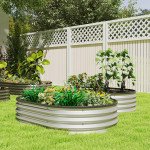 2Pcs Galvanized Raised Garden Bed, 4 x 3 x 1 ft Modular Metal Garden Beds with Rubber Strip Edging, Silver