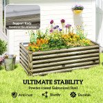 6' x 3' x 2' Raised Garden Bed, Galvanized Planter Box for Growing Flowers, Herbs and Vegetables, Light Wood Effect