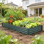 12 x 4 x 1ft Galvanized Raised Garden Bed, Reinforced Outdoor Planter Box with Open Bottom, Green