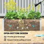 Galvanized Raised Garden Beds, Outdoor Planter Box, Set of 2, for Flowers, Herbs and Vegetables, Silver