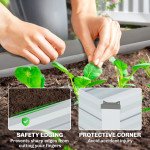 Galvanized Raised Garden Beds, Outdoor Planter Box, Set of 2, for Flowers, Herbs and Vegetables, Silver