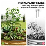 7' x 3' x 1' Large Outdoor Planter Box, Galvanized Raised Garden Bed with Metal Plant Stake, Brown