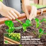7' x 3' x 1' Large Outdoor Planter Box, Galvanized Raised Garden Bed with Metal Plant Stake, Brown