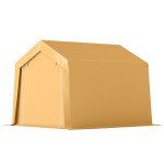 10' x 10' Outdoor Storage Shed Portable Garage with Roll-up Door for Motorcycle, Bike, Garden Tools, Beige
