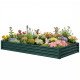 8 x 4 x 1ft Galvanized Raised Garden Bed, Reinforced Outdoor Planter Box with Open Bottom, Green