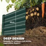 8 x 4 x 1ft Galvanized Raised Garden Bed, Reinforced Outdoor Planter Box with Open Bottom, Green