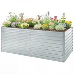 Galvanized Raised Garden Bed, Outdoor Planter Box for Vegetables, Flowers, Herbs, 5' x 3' x 2', Silver