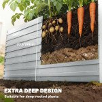 Galvanized Raised Garden Bed, Outdoor Planter Box for Vegetables, Flowers, Herbs, 5' x 3' x 2', Silver