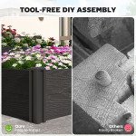 Vinyl Raised Garden Bed Kit, 3-Tier Elevated Garden Box with Open Bottom, DIY Assembly, Outdoor Raised Planter Box