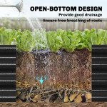 12 x 4 x 1ft Galvanized Raised Garden Bed, Reinforced Outdoor Planter Box with Open Bottom, Black