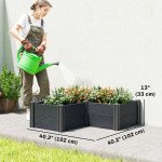 Vinyl Raised Garden Bed Kit, 3 x 3 x 1ft Elevated Garden Box with Open Bottom, Screwless Outdoor Planter Box