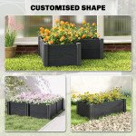 Vinyl Raised Garden Bed Kit, 3 x 3 x 1ft Elevated Garden Box with Open Bottom, Screwless Outdoor Planter Box