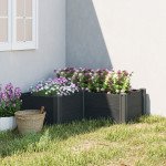 Vinyl Raised Garden Bed Kit, 3 x 3 x 1ft Elevated Garden Box with Open Bottom, Screwless Outdoor Planter Box