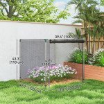 Galvanized Steel Crop Cage, Plant Protection Tent with Zippered Door, 4' x 4', Black