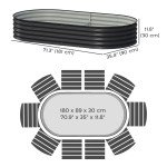 6 x 3 x 1ft Galvanized Raised Garden Bed Kit, Metal Planter Box with Safety Edging, Black
