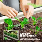 6 x 3 x 1ft Galvanized Raised Garden Bed Kit, Metal Planter Box with Safety Edging, Black