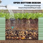 8 x 1.3 x 1.5ft Galvanized Raised Garden Bed, Reinforced Outdoor Planter Box with Open Bottom, Light Green