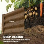 8 x 4 x 1ft Galvanized Raised Garden Bed, Reinforced Outdoor Planter Box with Open Bottom, Distressed Brown