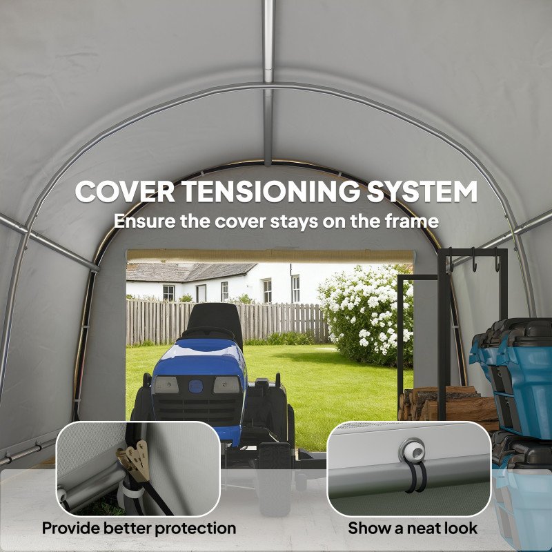 10' x 10' Outdoor Storage Tent, Heavy Duty and Waterproof Portable Shed for Bike, Motorcycle & Garden Tools