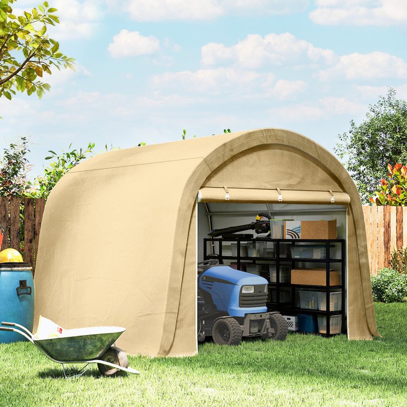 10' x 10' Outdoor Storage Tent, Heavy Duty and Waterproof Portable Shed for Bike, Motorcycle & Garden Tools