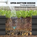 8 x 4 x 1ft Galvanized Raised Garden Bed, Reinforced Outdoor Planter Box with Open Bottom, Dark Grey