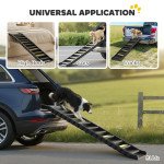 Foldable Dog Car Ramp, Dog Ramp with Anti-Slip Steps, Pet Stairs for Senior Pets to Access Cars and High Beds, Black