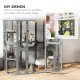 Catio Outdoor Cat Enclosure, 71" Wooden Cat House with Platforms, Condos and Waterproof Cover for 2–3 Kittens, Grey