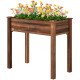 34" x 18" x 30" Wooden Patio Raised Garden Bed Planter, Elevated Planter Box with Legs, Carbonized
