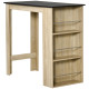 Bar Table Counter Height Dining Table with 3 Storage Shelves for Kitchen, Dining Room, Living Room, Natural
