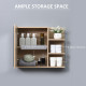 Medicine Cabinet with Mirror, Wall Mounted Bathroom Mirror Cabinet, Bathroom Wall Cabinet with 3 Open Shelves, Natural
