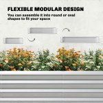 Galvanised Raised Garden Bed with Arched Trellis, 7 x 4 x 7ft Metal Outdoor Planter Box with Open Bottom