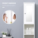 Tall Bathroom Storage Cabinet with Mirror, Freestanding Narrow Linen Tower Cabinet with Adjustable Shelves for Bathroom, White
