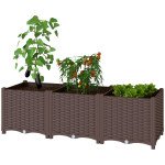 Plastic Raised Garden Bed with Legs, Self Watering Elevated Planter Boxes with Drainage Holes and Plugs