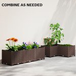 Plastic Raised Garden Bed with Legs, Self Watering Elevated Planter Boxes with Drainage Holes and Plugs