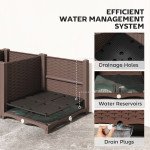 Plastic Raised Garden Bed with Legs, Self Watering Elevated Planter Boxes with Drainage Holes and Plugs