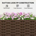 Plastic Raised Garden Bed with Legs, Self Watering Elevated Planter Boxes with Drainage Holes and Plugs