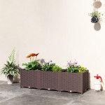 Plastic Raised Garden Bed with Legs, Self Watering Elevated Planter Boxes with Drainage Holes and Plugs