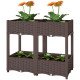 Plastic Raised Garden Bed with Legs, Self Watering Elevated Planter Boxes with Drainage Holes and Plugs