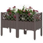 Raised Garden Bed with Legs, Self Watering Elevated Planter Boxes with Drainage Holes, 31.5" x 15.7" x 20.3"