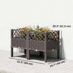 Raised Garden Bed with Legs, Self Watering Elevated Planter Boxes with Drainage Holes, 31.5" x 15.7" x 20.3"