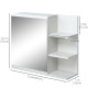Bathroom Storage Cabinet with Mirror, Wall Mounted Medicine Cabinet with 3 Open Shelves and 2-tier Cupboard