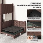 Plastic Raised Garden Bed with Legs, Self Watering Elevated Planter Boxes with Drainage Holes and Plugs